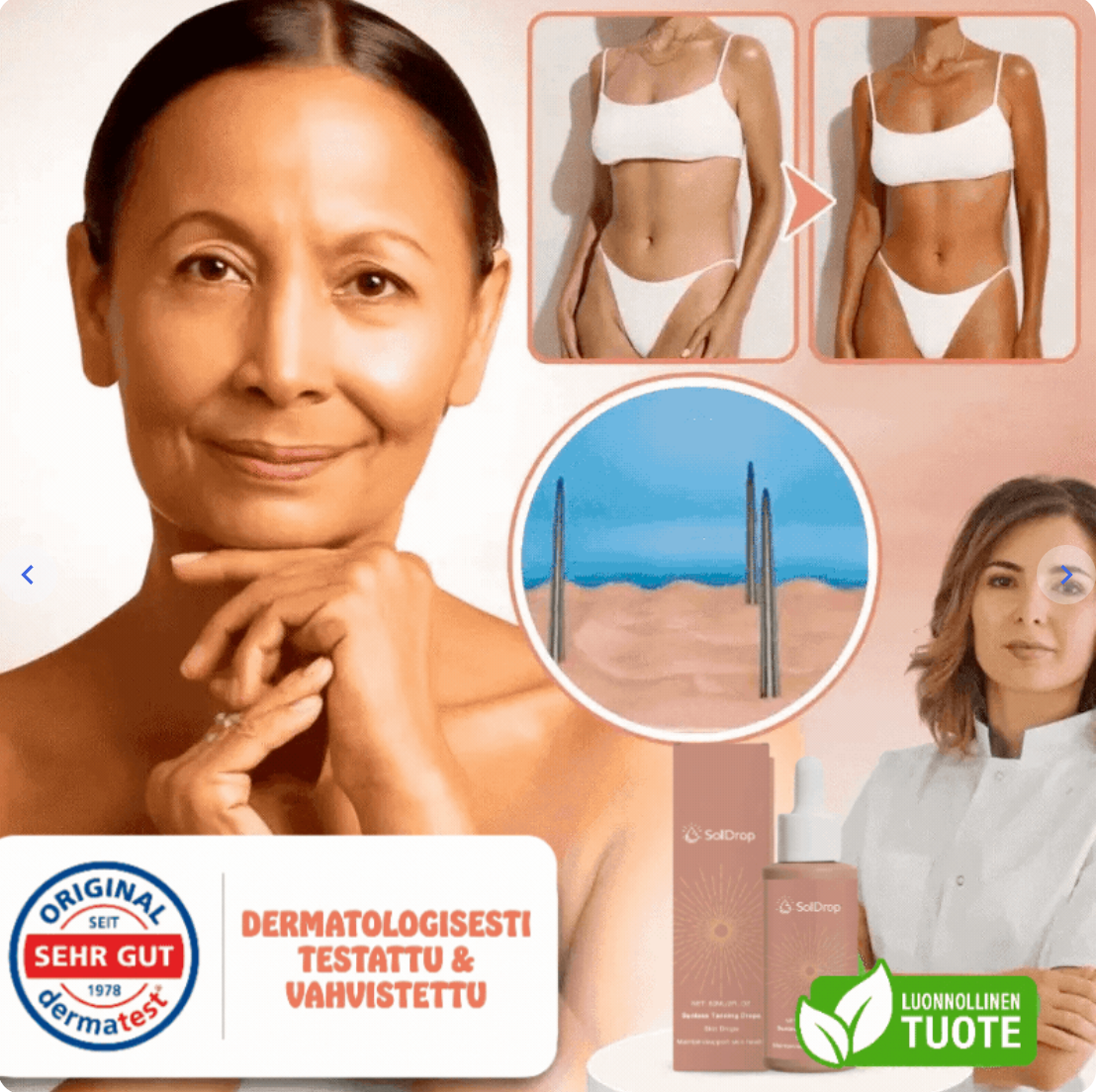 SolDrop™ rusketustipat | Luonnollinen, auringon suutelema hohde – jo 7 päivässä!