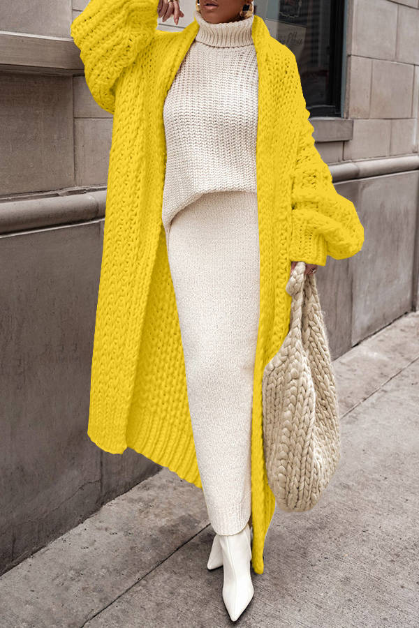 Cardigan chaud en grosse maille