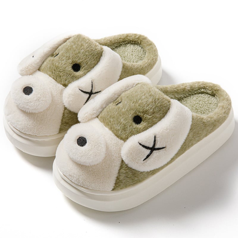 Cute Cartoon Dog Plush Slippers