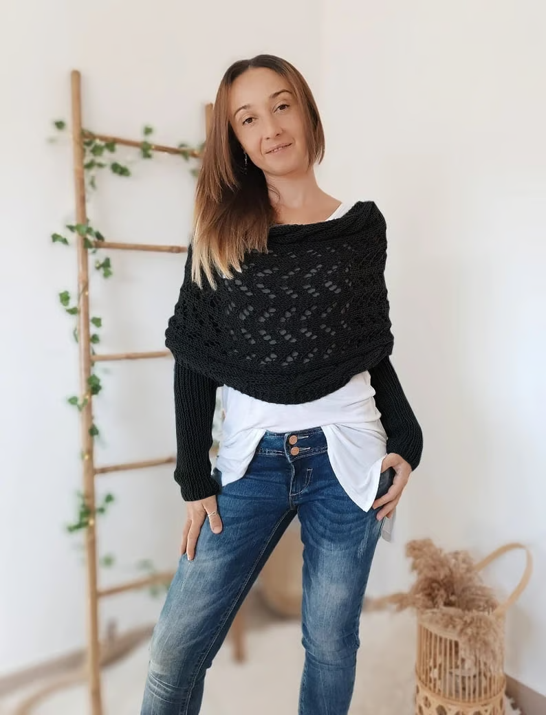Boléro en maille torsadée Élégance