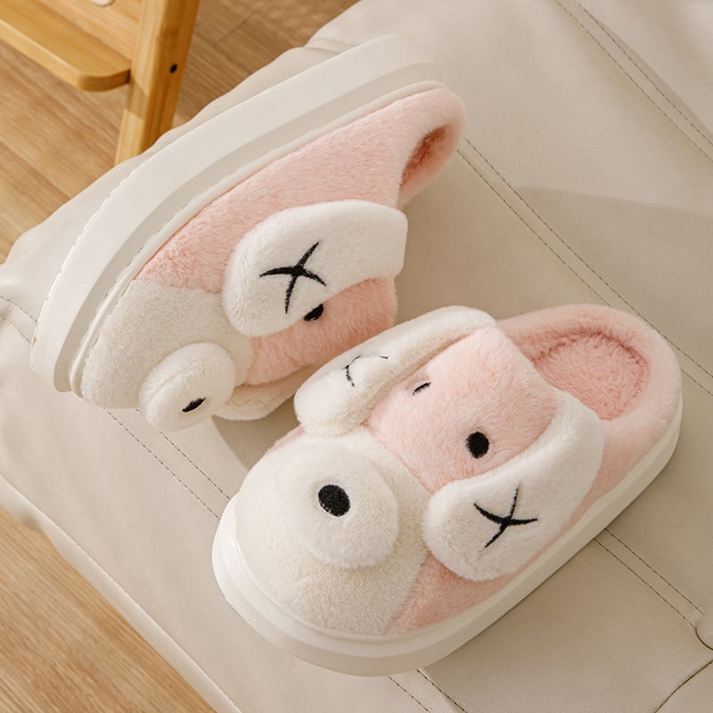 Cute Cartoon Dog Plush Slippers