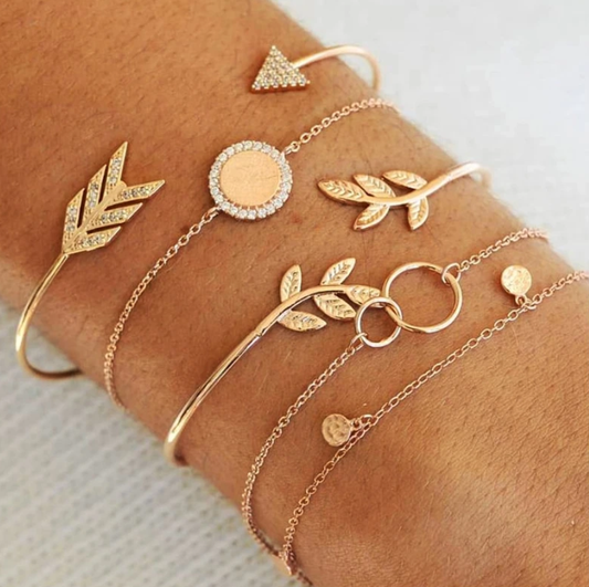 Arrow Leaf Five Piece Set Bracelet