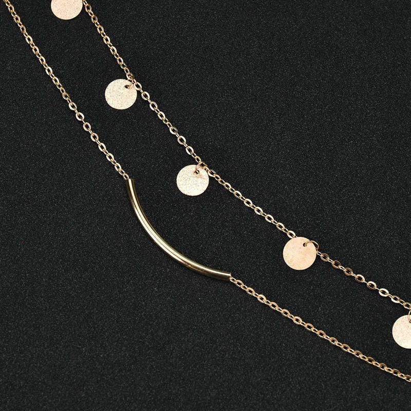 Golden Cascade Layered Necklace