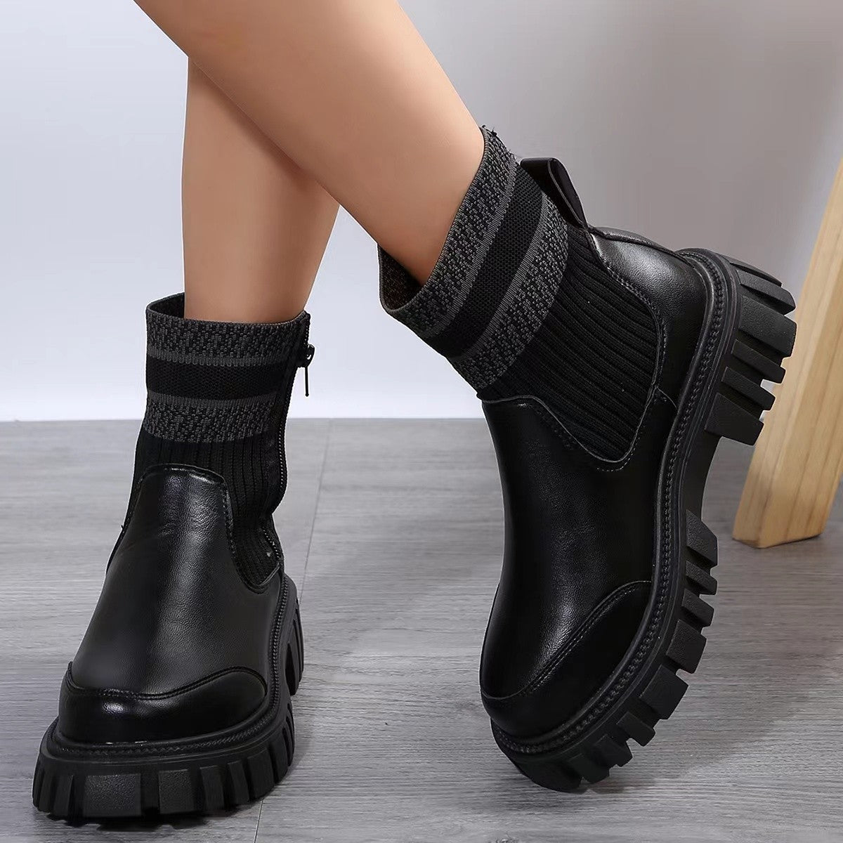 Urban Rebel Knit Ankle Boots