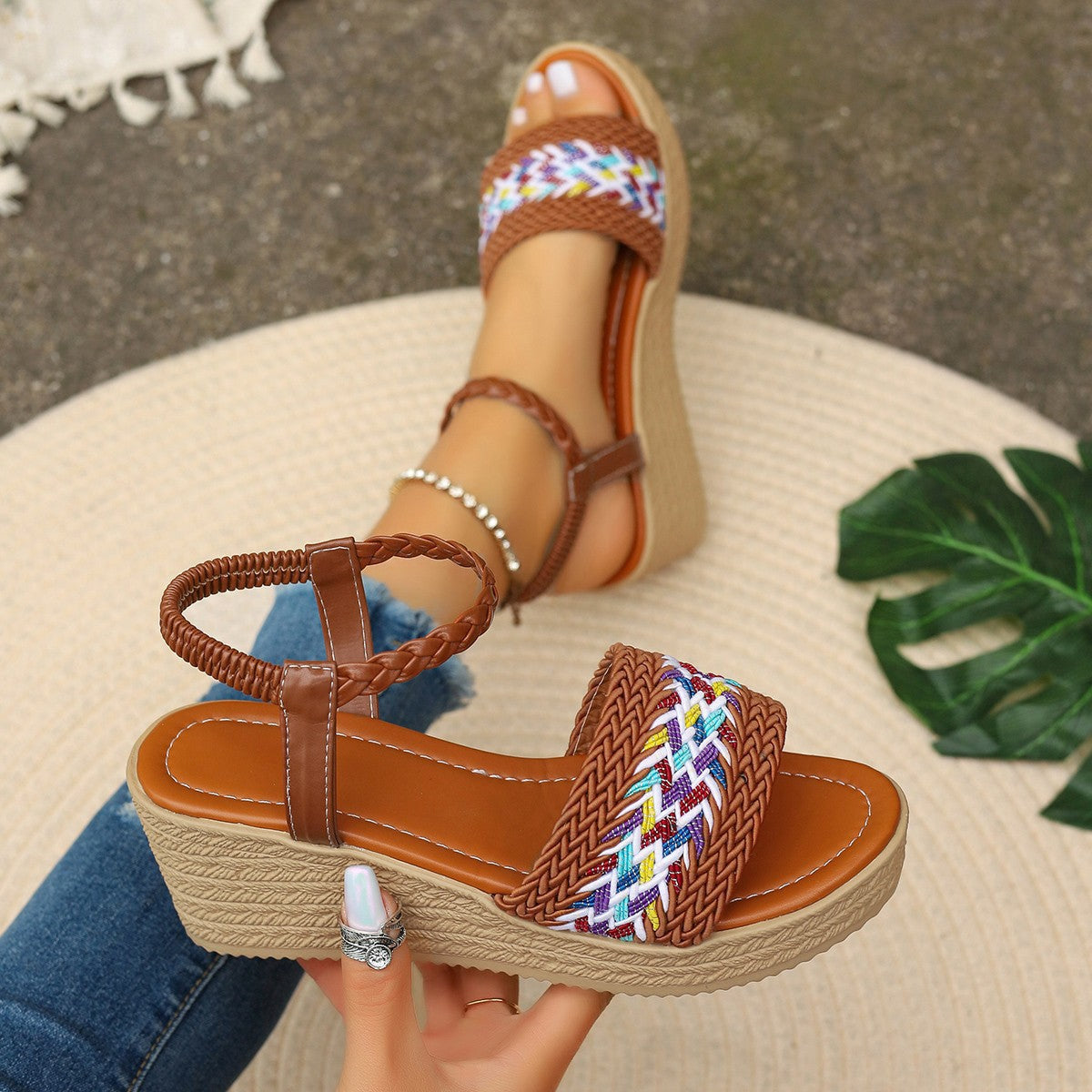 Wedge Round Toe Sandals