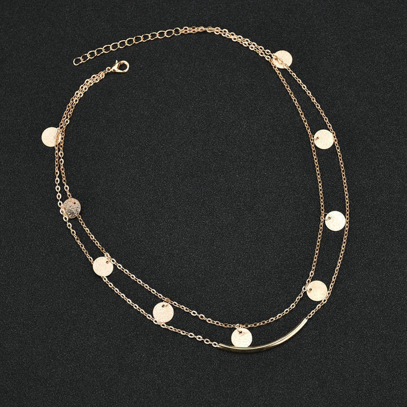 Golden Cascade Layered Necklace