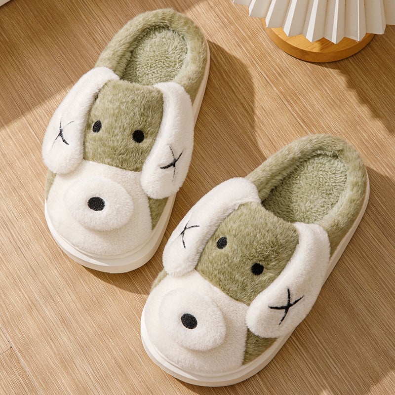 Cute Cartoon Dog Plush Slippers