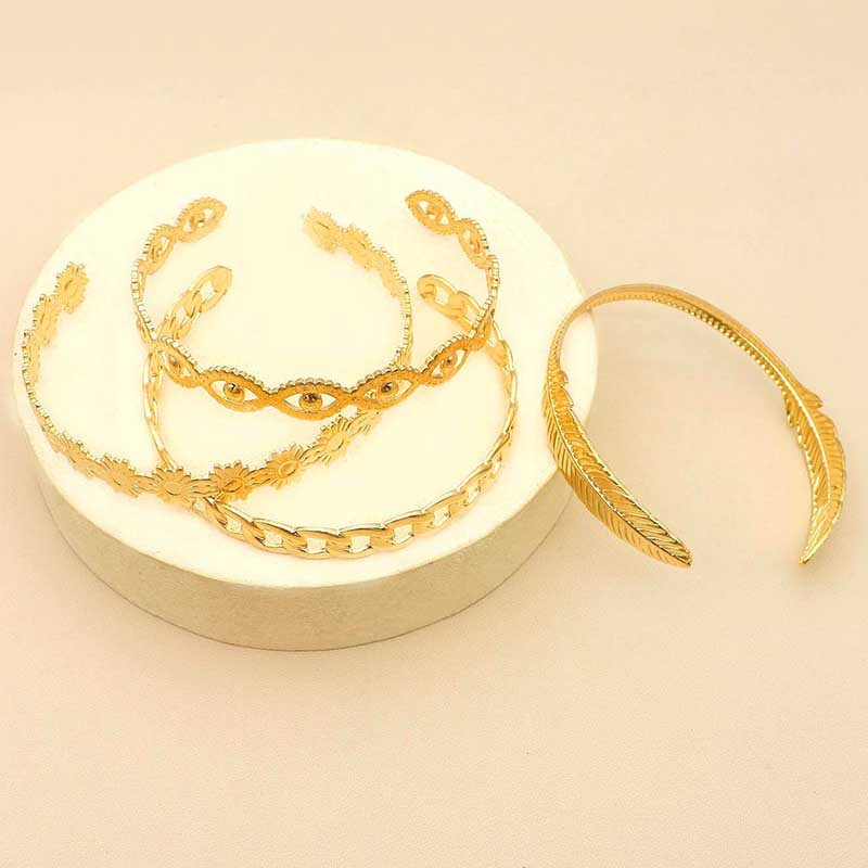 Flower Chain Leaf Bracelet Set