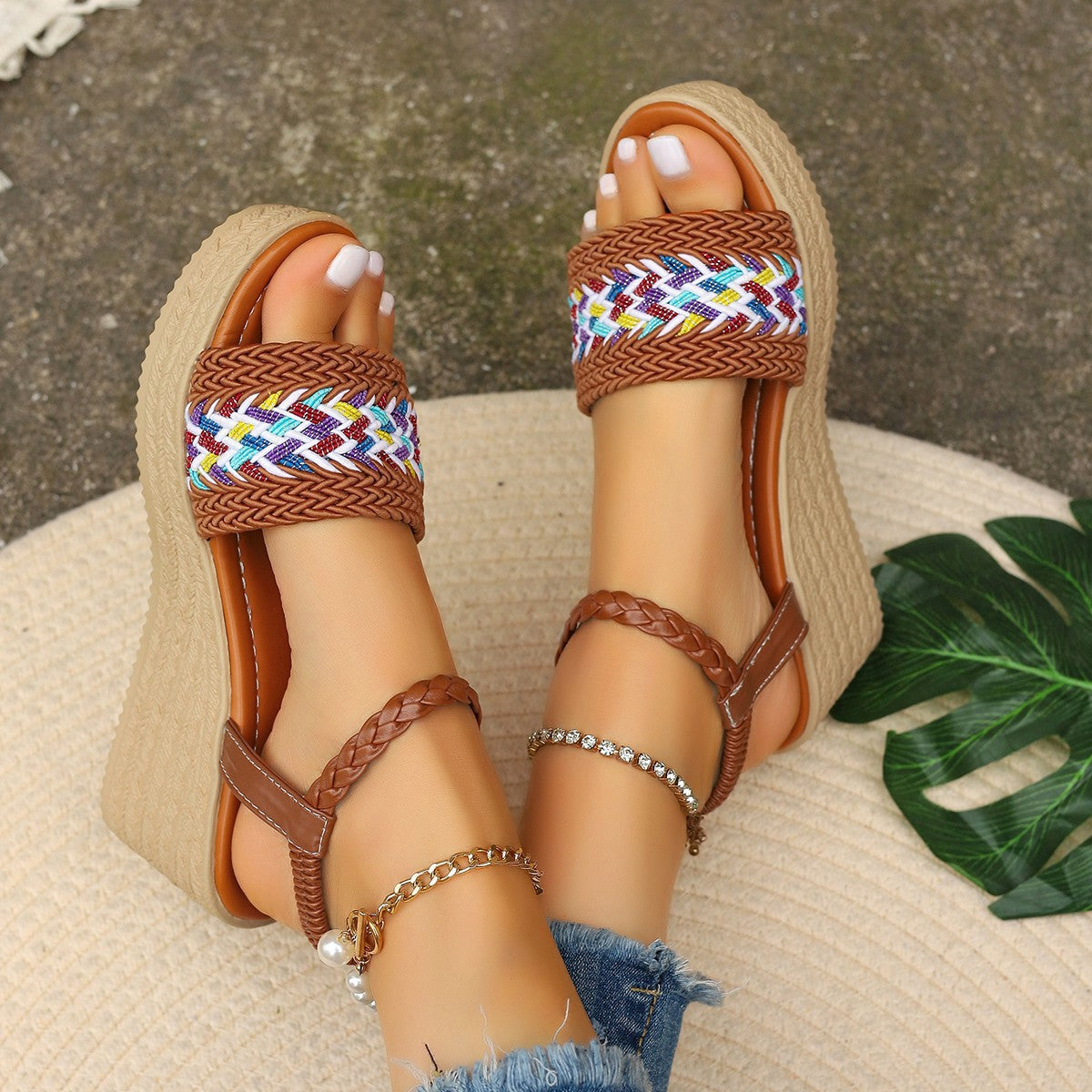 Wedge Round Toe Sandals