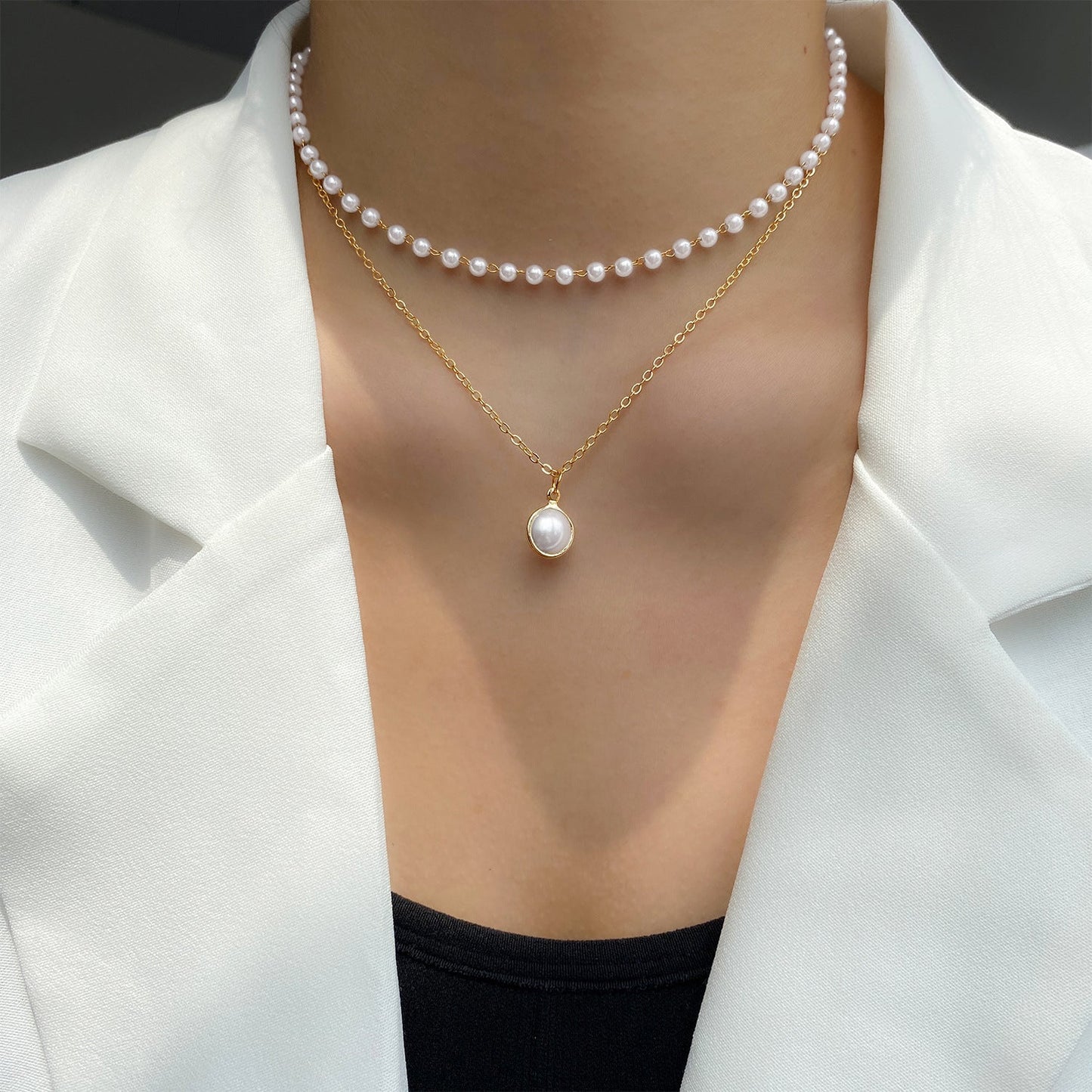 Pearl Elegance Layered Necklace