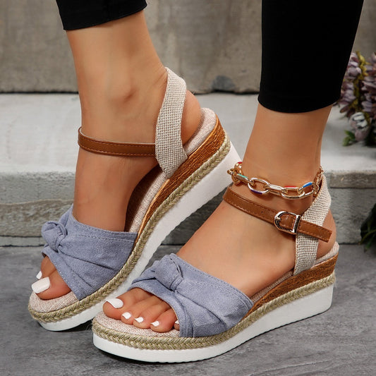 Thick-Soled Bow Sandals