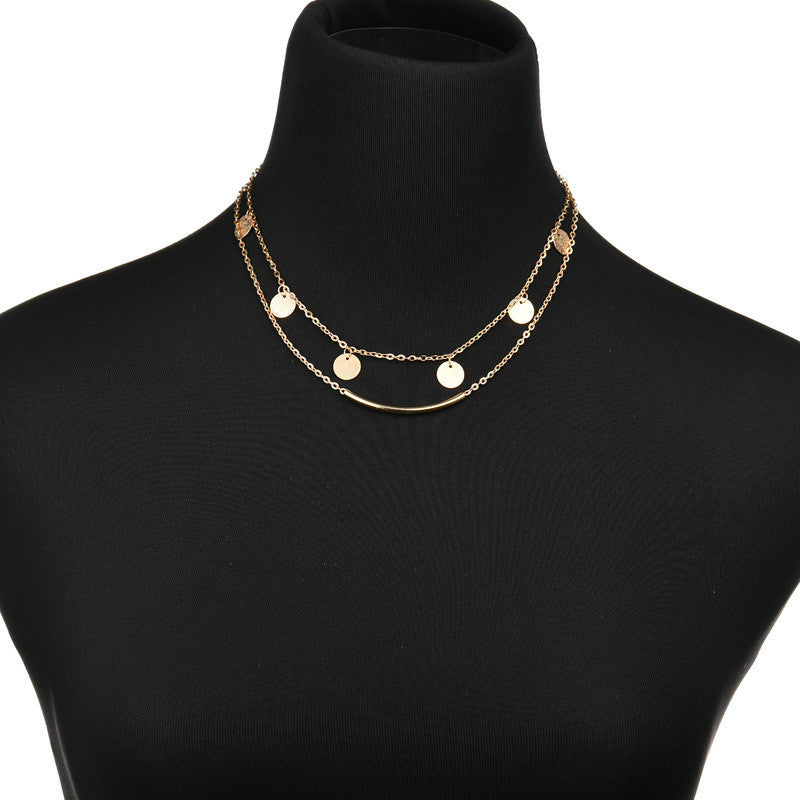 Golden Cascade Layered Necklace