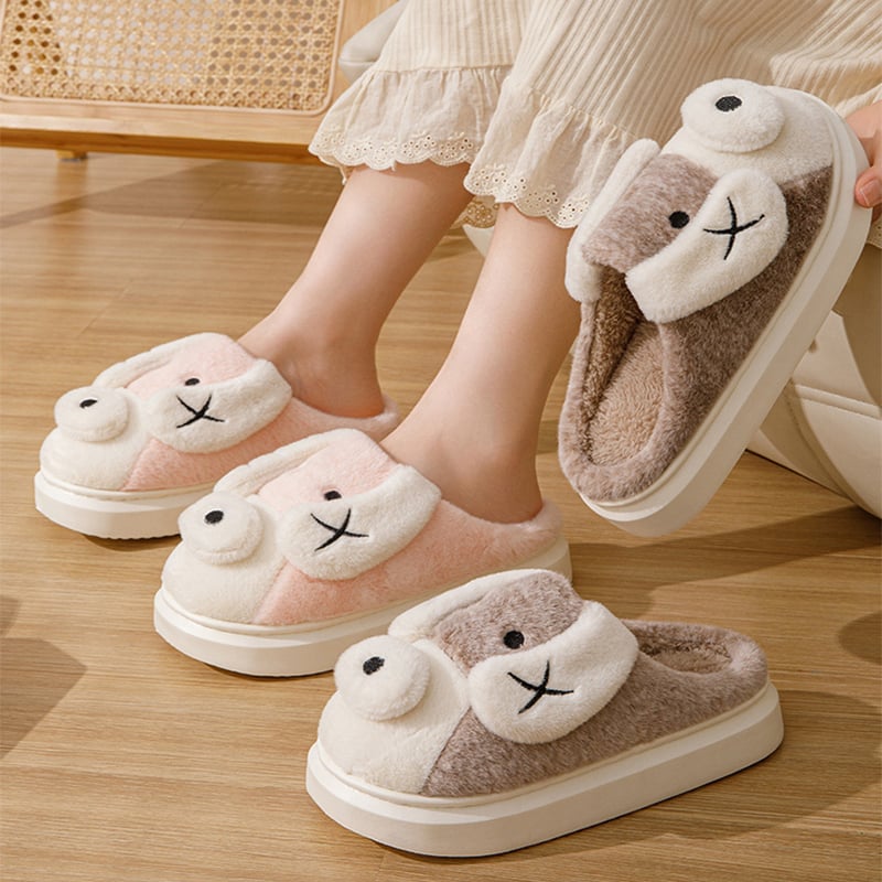 Cute Cartoon Dog Plush Slippers