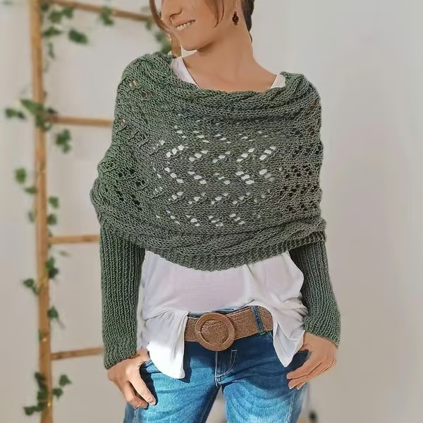 Boléro en maille torsadée Élégance
