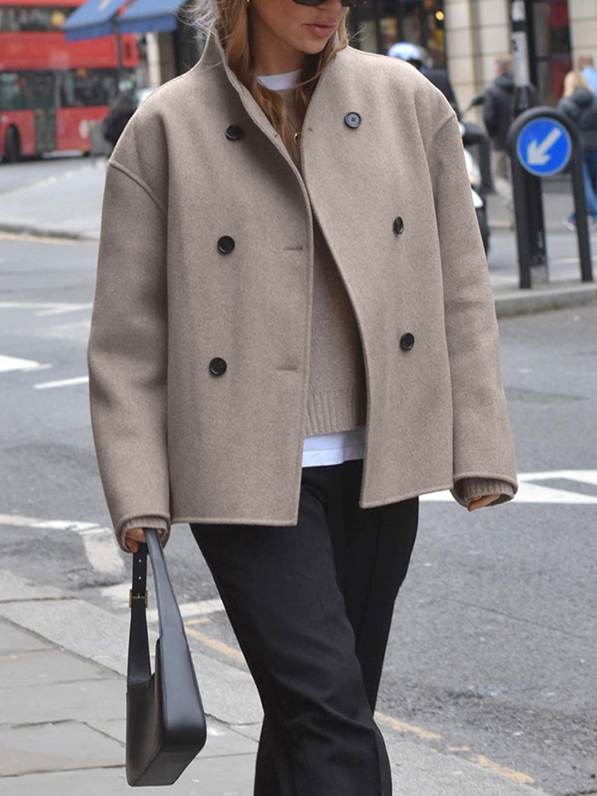 Manteau boutonné surdimensionné