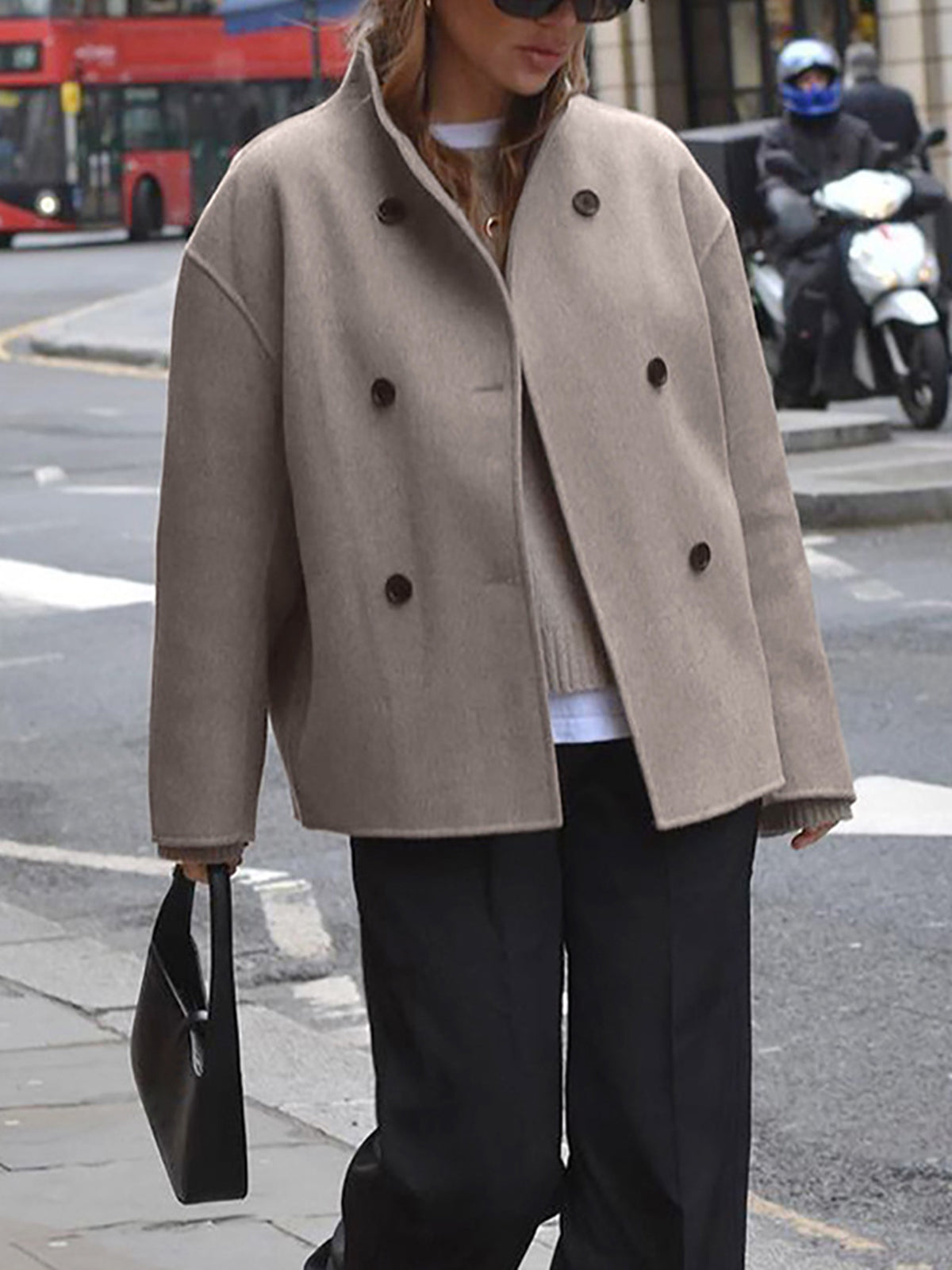 Manteau boutonné surdimensionné