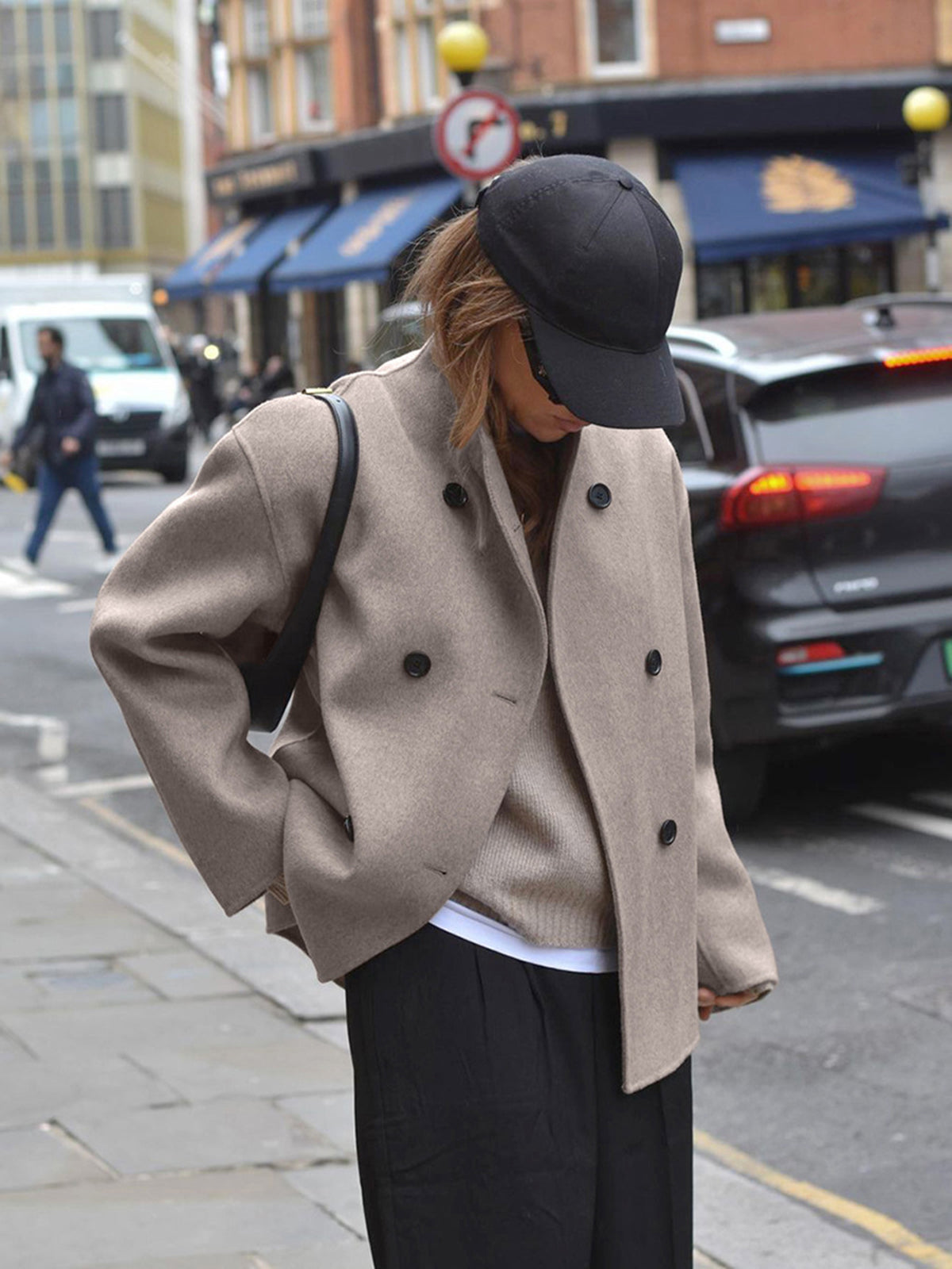 Manteau boutonné surdimensionné