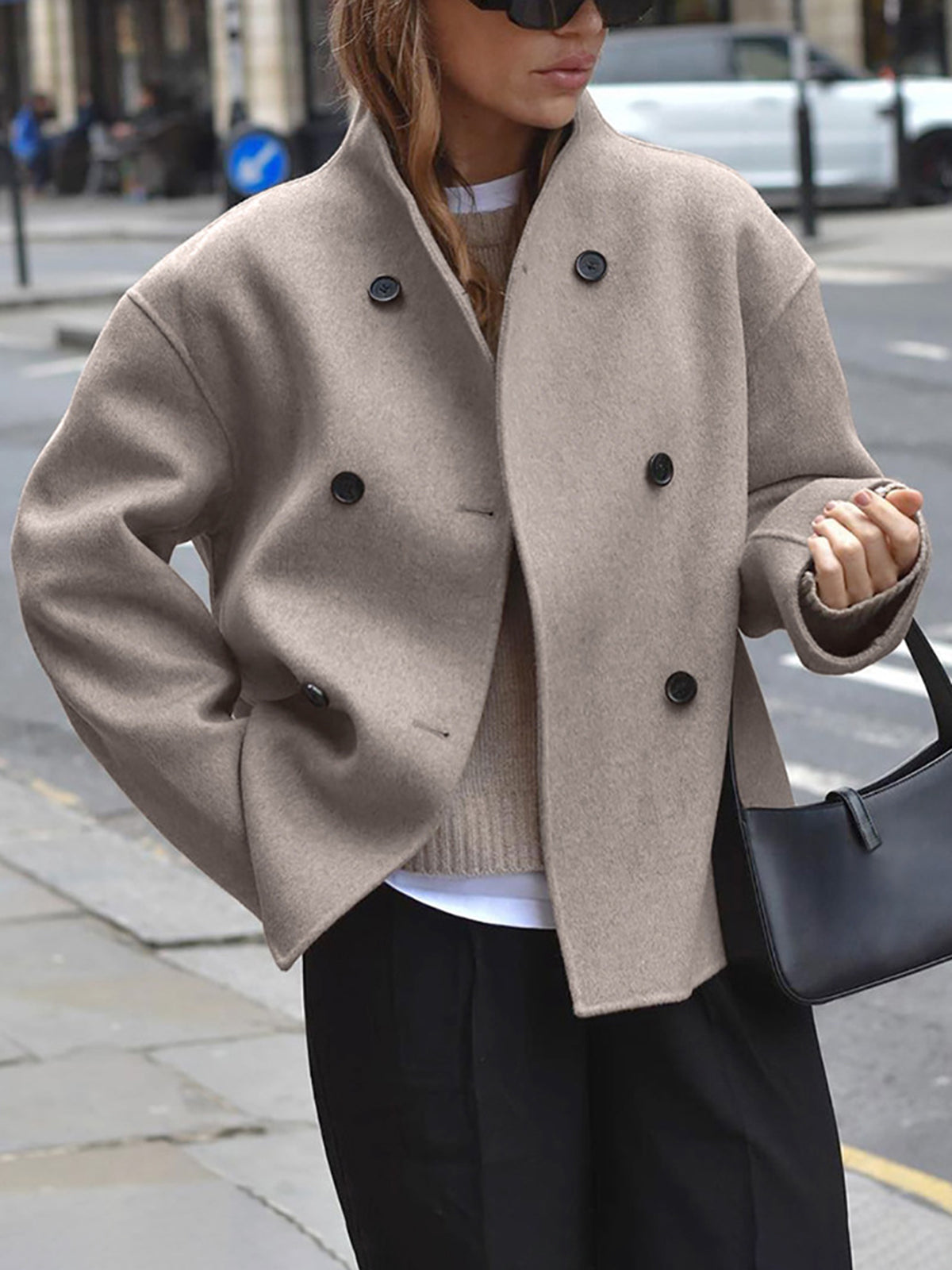 Manteau boutonné surdimensionné