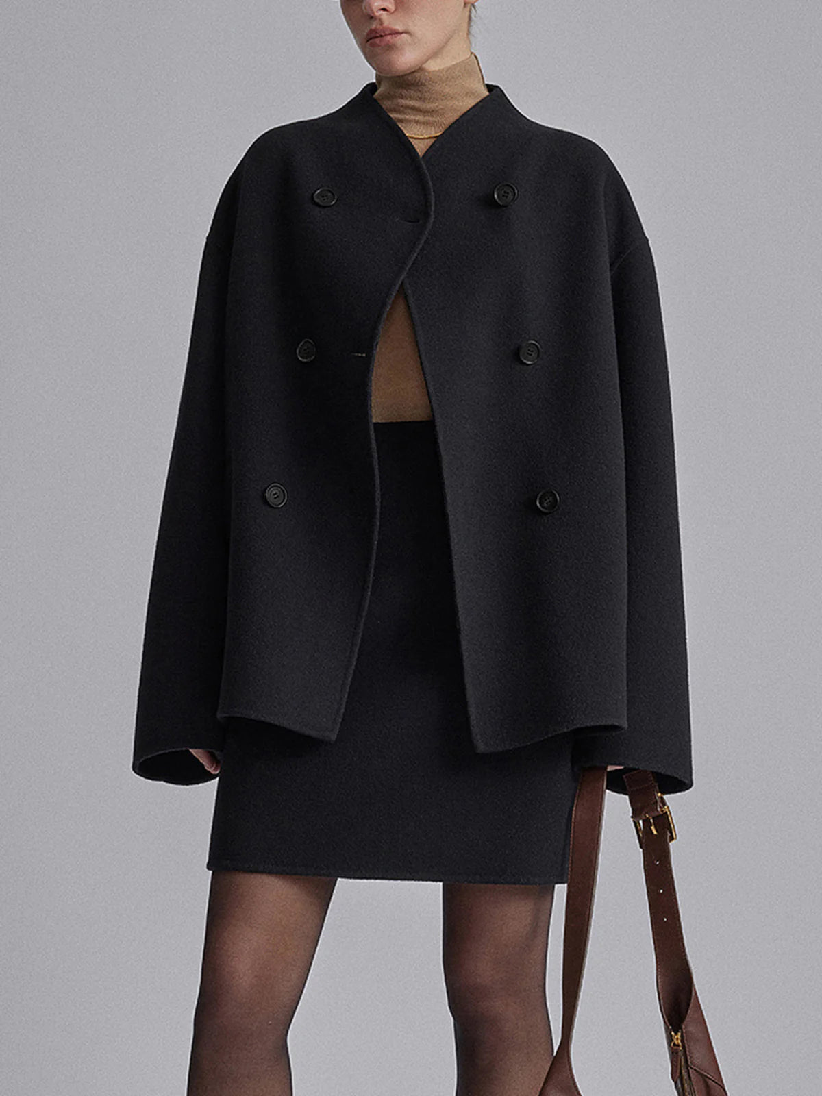 Manteau boutonné surdimensionné