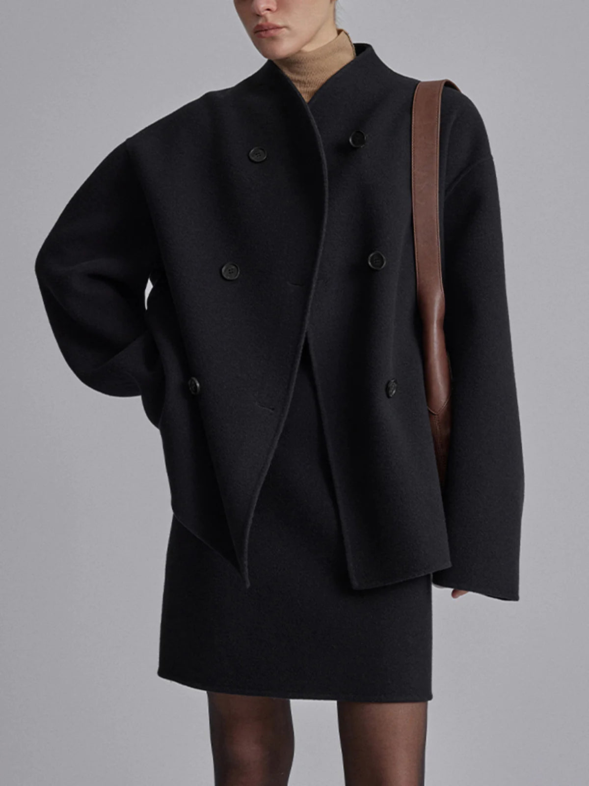 Manteau boutonné surdimensionné