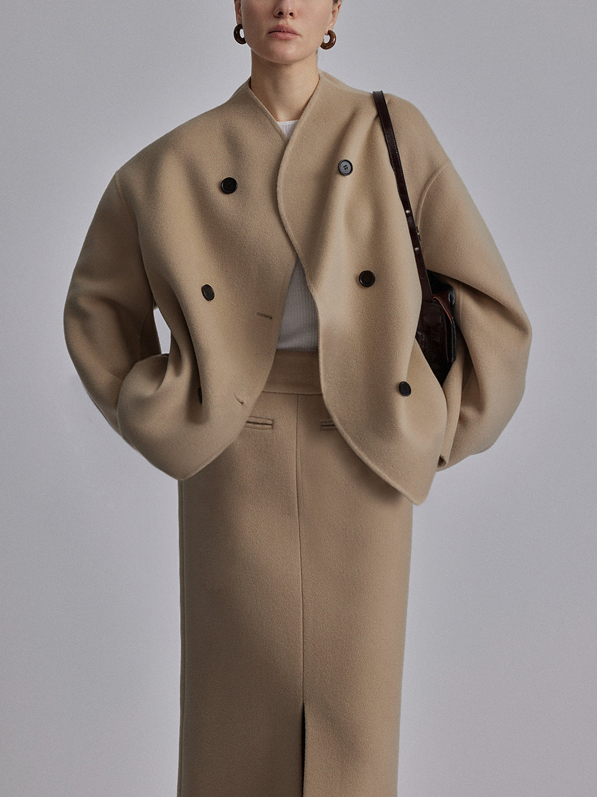 Manteau boutonné surdimensionné