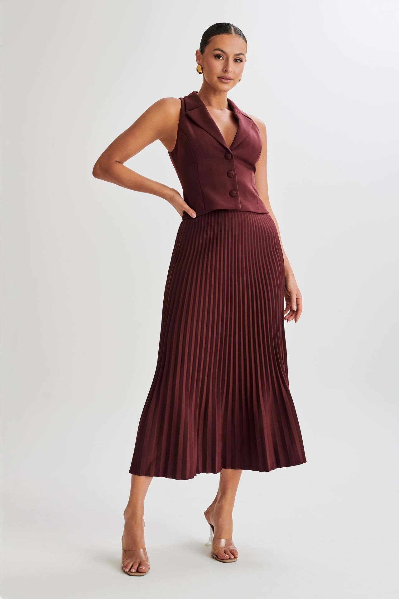 Duo plissé Emily – Jupe & Gilet
