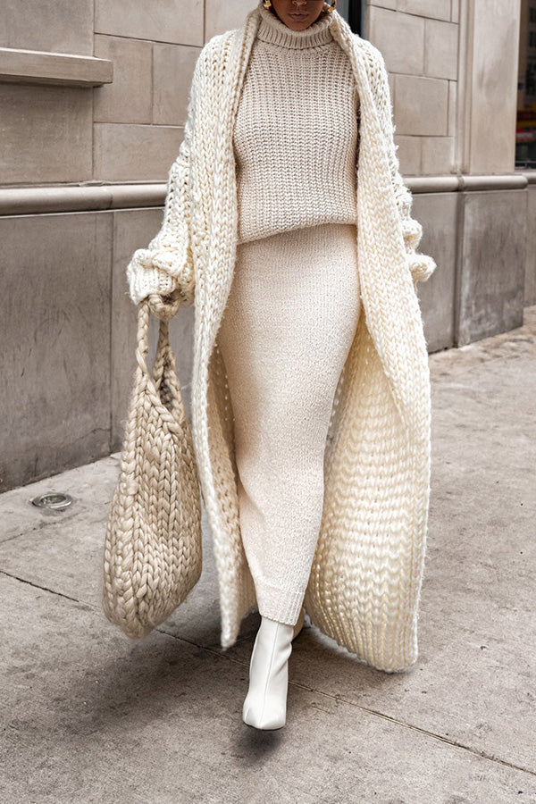 Cardigan chaud en grosse maille