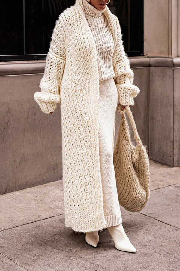 Cardigan chaud en grosse maille