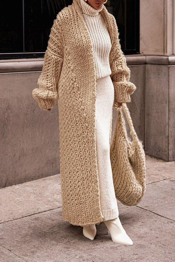 Cardigan chaud en grosse maille