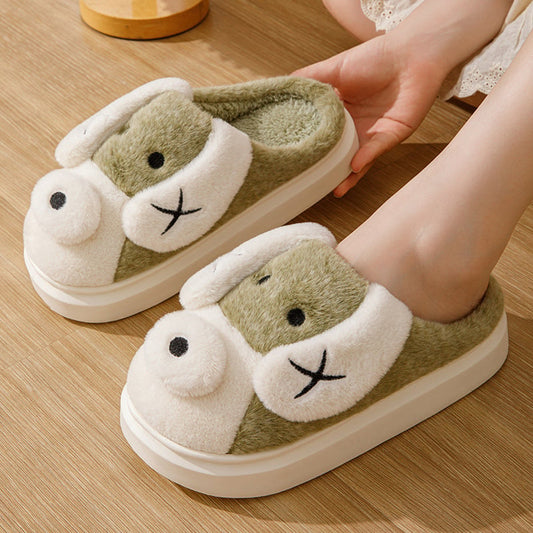 Cute Cartoon Dog Plush Slippers