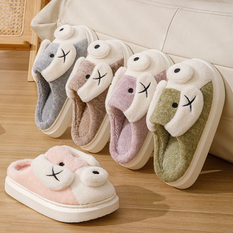 Cute Cartoon Dog Plush Slippers