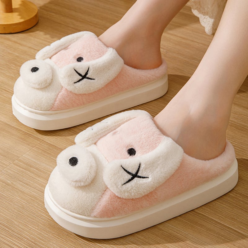 Cute Cartoon Dog Plush Slippers